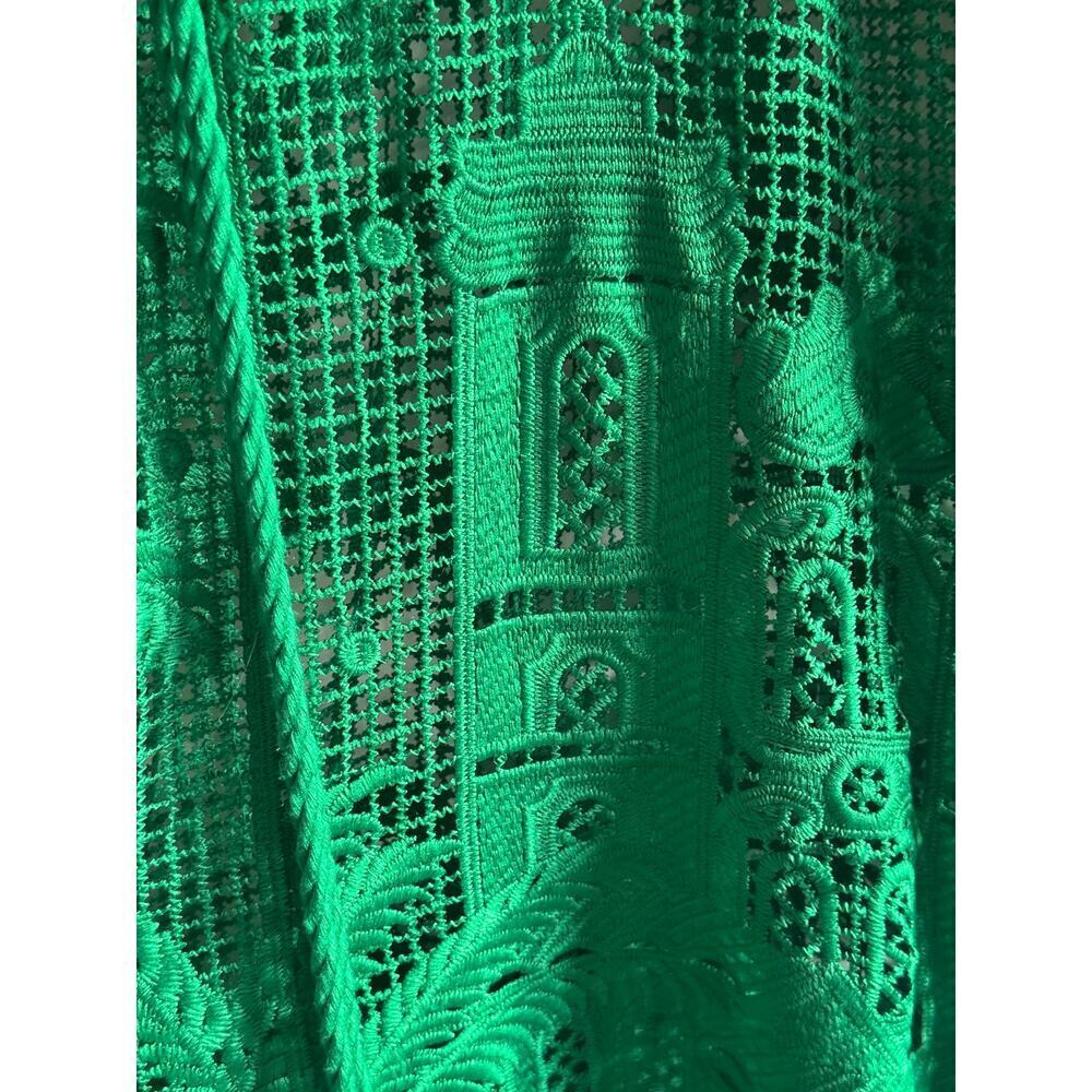 House of Harlow 1960 Green Guipure Lace Palace & Palm Maxi Coverup Dress - Picture 3 of 11